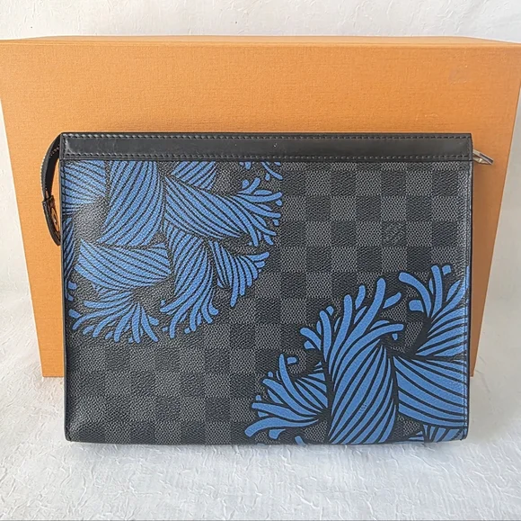 Auth Louis Vuitton Damier Graphite Voyage Rope Pochette Bag - Picture 2 of 10